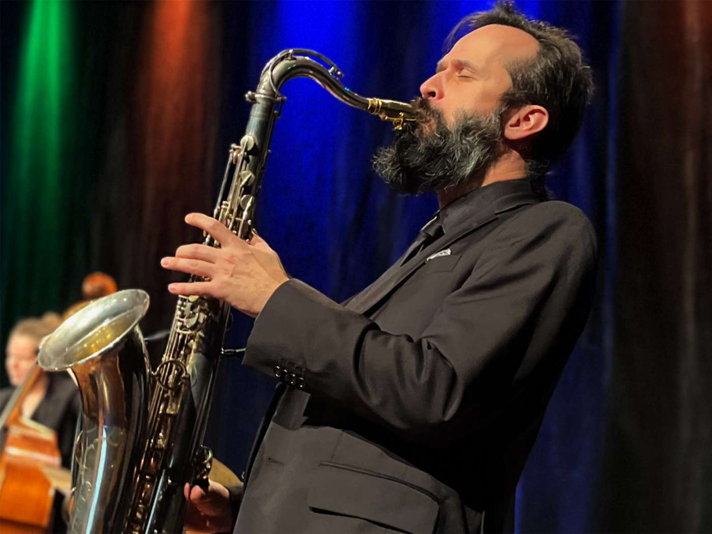 Saxofonist Peter Klohmann bei A Jazzy Christmas, Mozartsaal, Alte Oper